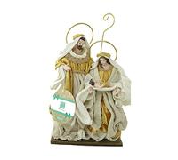 Generico Set Natività Artigianale in Stoffa Tessuto BIANCA e ORO Ricamata a mano Presepe Statuine ALTE LUSSO Sacra Famiglia Idea Regalo Personaggi h. 22 cm Giuseppe Maria Gesù bambino