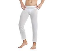 Generico Set Notte Uomo con Pantaloni a Rete e Canotta, Fresco e Traspirante per L'Estate