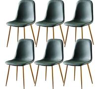 Generico Set Of 6 Dining Chairs Soft And Backrest Kitchen With Solid Metal Legs For Living Room Lounge Home(F)