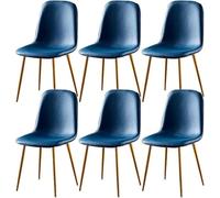 Generico Set Of 6 Dining Chairs Soft And Backrest Kitchen With Solid Metal Legs For Living Room Lounge Home(C)