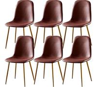 Generico Set Of 6 Dining Chairs Soft And Backrest Kitchen With Solid Metal Legs For Living Room Lounge Home(D)