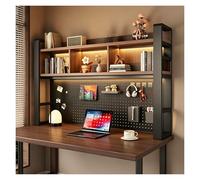 Generico Set Organizzatore Scaffale Da Scrivania Mensole Regolabili Multlivello Struttura Metallica Resistente For Casa Ufficio Dormitorio E Cucina(Black Frame+Walnut Board,(3-Tier) 21.7"*9.8"*36.6")