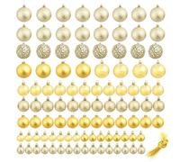 Generico Set Palline di Natale 100 pz 3/4/6 cm Oro,Oro,0.8kg,245708