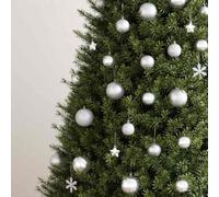 Generico Set Palline di Natale 111 pz Argento in Polistirene,Argento,0.95kg,356111