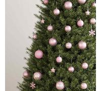 Generico Set Palline di Natale 111 pz Rosa in Polistirene,Rosa,0.95kg,356117