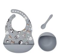 Generico Set pappa e svezzamento bavaglio con la tasca anticaduta e il piato con la ventosa (B0D54WSXHW)