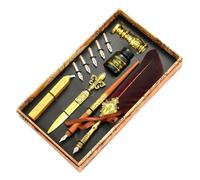 Generico Set penna e inchiostro piuma | Penna d'oca Set Penna a immersione per calligrafia antica con inchiostro | di inchiostri per penna per calligrafia piuma con pennini di ricambio, bastonc