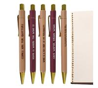 Generico Set Penne a Divertenti | 5 Pezzi con Frasi Spiritose a Scatto per Scrittura - Penne Originali a per Amanti del Vino,Per Ufficio Firma Quotidiana Riunioni Appunti E Diario