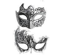 Generico Set per coppie in maschera mascherata, maschera di carnevale | 2 coperture per il viso con benda in - Set di maschere per lui e per lei, per costumi per il carnevale del ballo di fine anno