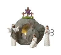 Generico Set per Presepe di Pasqua - Centrotavola in Resina Religiosa Ad Ampio Utilizzo, Tomba di Pasqua per Mensola per Mantello Primaverile da Ufficio, Chiesa Domestica Cristiana