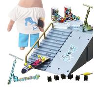 Generico Set per skate park con tavoletta per dita | Set skateboard con tastiera - Kit skate park con mini sede, scooter, vestiti e pantaloni, bici, skateboard, pattini Doodle (11 pezzi)