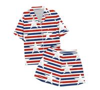 Generico Set Pigiama da Bambina in Cotone,Leggero Estivo con Due Tasche Corto Ragazzo Bottoni Famiglia Camicie Notte per Felpato Abbigliamento 7-14 Anni