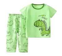 Generico Set Pigiama da Bambina in Cotone,Leggero Estivo Tinta Unita e Pantaloncini Corto Ragazza Famiglia Camicie Notte per Tops Pants Nightwear 7 a 8 Anni