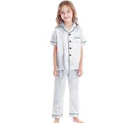 Generico Set Pigiama da Bambina in Cotone,Morbidi e Comodi Pigiami Raso con Bottoni Biancheria Notte setosa Pesante Vestiti Neonata Femmina Tutine per Famiglia Tempo Libero Viaggi