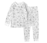 Generico Set pigiama da colorare per bambini, pigiama fai da te per bambini, set da pigiama colorato per bambini, dipingi il tuo top a maniche lunghe e i tuoi pantaloni, artigianato fai