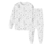 Generico Set pigiama da colorare per bambini, pigiama fai da te per bambini, set da pigiama colorato per bambini, dipingi il tuo top a maniche lunghe e i tuoi pantaloni, artigianato fai