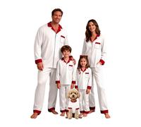 Generico Set Pigiama Natale Famiglia Girocollo Pigiami Natalizi Abbinati Coppia Coordinati Due Pezzi Pigiama Per Papà Mamma Bambini Comodo Indumenti Da Notte Manica Lunga Capodanno Christmas Pyjama