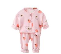 Generico Set Pigiama per Bambini Ragazzi e Ragazze,casa Abito da Notte Biancheria Intima Termica Kawaii Bambino Invernale Regalo con Tasche Bambine dai 2 ai 7 Anni