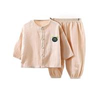 Generico Set Pigiama per Bambini Ragazzi e Ragazze Comodo Stampa di Cartoni Animati Pantaloni Solidi Rimani al Caldo in Autunno Inverno con Tasche Adolescenti, da 1 a 12 Anni