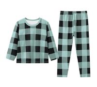 Generico Set Pigiama per Bambini Ragazzi e Ragazze,Pigiama Morbido Due Pezzi Abbottonato Pantaloni Solidi Bambino Invernale Regalo Facile Accesso Bambine dai 2 ai 7 Anni