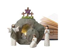 Generico Set presepe Pasquale - Decorazione Statua Religiosa Cristiana | Decorazione Pasquale per Tomba Vuota, per la mensola del Mantello Primaverile 'Ufficio, la Chiesa Domestica Cristiana
