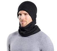 Generico Set Sciarpa Cappello Guanti Donna,Berretto Lavorato A Maglia Caldo in Cotone Invernale per Coppie Bavaglino Caldo Bavaglino per Uomo E Donna Set di Due Pezzi