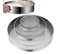 Genérico Set Setaccio Per Pavimento - 3 Pezzi Setaccio Per Concime Da Giardino In Acciaio | Setacci In Maglia Impilabile Ad Alta Resistenza Per Pavimento, Sporcità, Roccia, Filtraggio