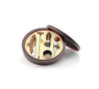 Genérico Set Sommelier di accessori per vino in scatola di legno, include cavatappi, tagliacapsule, versatore e tappo, elegante astuccio regalo o uso personale