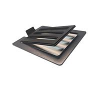 Generico Set Supporto per Workstation con Staffa angolata, Black | Base Inclinata in Ferro Comprensiva Fermata Guardia con Barriera Frontale per Scrittoi Streaming Aree