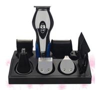 Generico Set Tagliacapelli Elettrico Ricaricabile Nero Multifunzione con Trimmer Naso e Design Compatto in Abs per Cura Personale Maschile con Batteria Integrata e Incisione