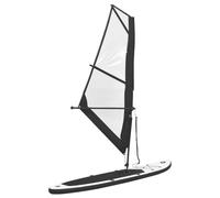 Generico Set Tavola Gonfiabile da SUP con Vela Nero e Bianco,Articoli Sportivi,Ricreazione all'aperto,Sport Acquatici,Surf (Sport),Paddleboard-92736