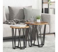 Generico Set tavolini 2 PCS Legno Antico e Nero 50 x 50 x 50.5 cm,Marrone,8.55kg,869724