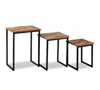 Generico Set Tavolini a Incastro 3 pz in Teak Massello di Recupero,Marrone,13.77kg,245407
