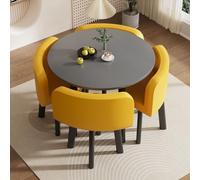 Generico Set Tavolo da Pranzo Rotondo con Sedie Semplice Piccolo Tavolo Rotondo Tavolo da Pranzo Cucina Set Moderno Tavolo Tavolo da Conferenza Moderno E Set da 4 Sedie,19,80cm*73cm
