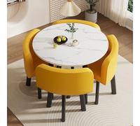 Generico Set Tavolo da Pranzo Rotondo con Sedie Semplice Piccolo Tavolo Rotondo Tavolo da Pranzo Cucina Set Moderno Tavolo Tavolo da Conferenza Moderno E Set da 4 Sedie,11,90cm*73cm