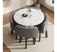 Generico Set Tavolo da Pranzo Rotondo con Sedie Semplice Piccolo Tavolo Rotondo Tavolo da Pranzo Cucina Set Moderno Tavolo Tavolo da Conferenza Moderno E Set da 4 Sedie,13,80cm*73cm