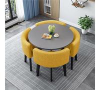 Generico Set Tavolo da Pranzo Rotondo con Sedie Semplice Piccolo Tavolo Rotondo Tavolo da Pranzo Cucina Set Moderno Tavolo Tavolo da Conferenza Moderno E Set da 4 Sedie,11,80cm*73cm