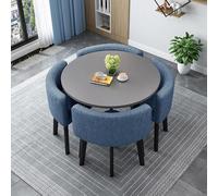 Generico Set Tavolo da Pranzo Rotondo con Sedie Semplice Piccolo Tavolo Rotondo Tavolo da Pranzo Cucina Set Moderno Tavolo Tavolo da Conferenza Moderno E Set da 4 Sedie,12,90cm*73cm