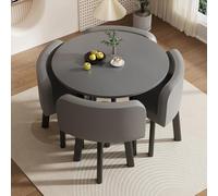 Generico Set Tavolo da Pranzo Rotondo con Sedie Semplice Piccolo Tavolo Rotondo Tavolo da Pranzo Cucina Set Moderno Tavolo Tavolo da Conferenza Moderno E Set da 4 Sedie,17,90cm*73cm