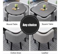 Generico Set Tavolo da Pranzo Rotondo con Sedie Semplice Piccolo Tavolo Rotondo Tavolo da Pranzo Cucina Set Moderno Tavolo Tavolo da Conferenza Moderno E Set da 4 Sedie,15,70cm*73cm