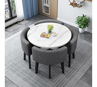 Generico Set Tavolo da Pranzo Rotondo con Sedie Semplice Piccolo Tavolo Rotondo Tavolo da Pranzo Cucina Set Moderno Tavolo Tavolo da Conferenza Moderno E Set da 4 Sedie,3,80cm*73cm