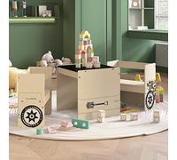 Generico Set Tavolo e Sedia per Bambini 3 pz Auto Fuoristrada in MDF,Mobili per Bebè e Bimbi,Set di mobili per Bebè e bimbi-10406