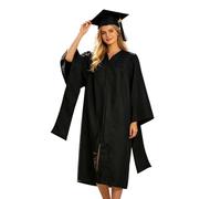 Generico Set Toga da Laurea con Tocco e Nappina - Toga Laurea Unisex in Microfibra Leggera, Guida Taglia Uomo Donna