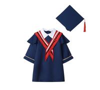 Generico Set Toga e Tocco per Bambini 2-12 Anni Costume da Laureato con Stola Cappello e Nappina 2026 Abito Diploma per Asilo Bambini Scuola Materna e Primaria Kit Completo Graduazione 4 Pezzi