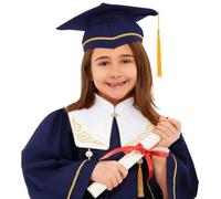 Generico Set Toga e Tocco per Bambini 2-14 Anni Costume da Laureato con Stola Cappello e Nappina 2026 Abito Diploma per Asilo Scuola Materna Primaria Kit Completo Graduazione 4 Pezzi Set