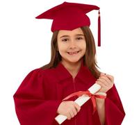 Generico Set Toga e Tocco per Bambini 2-8 Anni Vestito Diploma per Bambino e Bambina Toga Laurea Bambino con Stola Tocco e Nappina 2026 Costume da Laureato per Asilo Nido Scuola Materna e Elementari