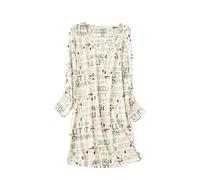 Generico Set Tuta Donna in Maglia Pigiama Estivo Donna Camicie da Notte da A Maniche Lunghe Camicie Notte Simpatico Abito Casual Vestiti Corti Estivi Sky Blue S