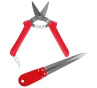 Generico Set Utensili Intreccio Vimini 2 Pezzi Leva in Metallo e Forbici con Manico in Plastica per Riparazione Cesti Rattan e Sedie Giardino, Attrezzi Artigianato per Lavori Manuali