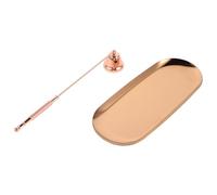 Generico Set Utensili per Cura Candele in Acciaio Inox 2 Pezzi Spegni-stoppino e Taglia Stoppini, Spegnicandele Floreale in Metallo Vassoio Decorativo, per Relax e Ambienti Casa