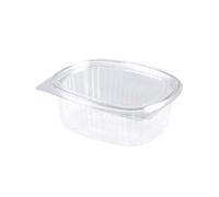 Generico set VASCHETTE TRASPARENTI OPS coperchio attaccato Contenitori Ermetici Alimenti Gastronomia, Banco Frigo, Meal Prep e Porta Pranzo - Made in Italy (50 pz ovali 118x87x40 mm 375ml)